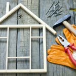 House construction renovation abstract background